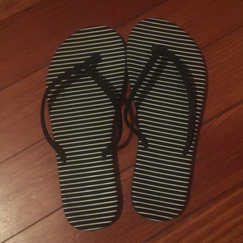 Striped flip flops